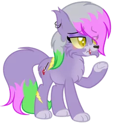 Size: 1280x1393 | Tagged: safe, artist:fmdama, derpibooru import, ponified, earth pony, pony, wolf, wolf pony, female, five nights at freddy's: security breach, image, png, raised hoof, roxanne wolf, solo