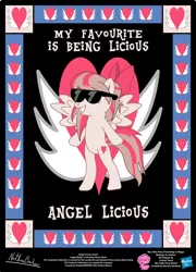 Size: 758x1054 | Tagged: safe, artist:strykarispeeder, derpibooru import, part of a set, angel wings, pegasus, pony, angel licious, bipedal, female, image, mare, png, solo, sunglasses, twilightlicious