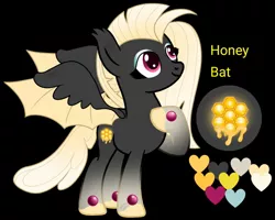 Size: 1394x1114 | Tagged: safe, artist:teonnakatztkgs, derpibooru import, oc, unofficial characters only, alicorn, bat pony, pony, base used, bat pony oc, bat wings, black background, colored wings, female, image, jpeg, mare, reference sheet, simple background, smiling, solo, two toned wings, wings