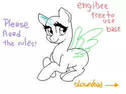 Size: 320x240 | Tagged: safe, artist:kaikururu, derpibooru import, oc, unofficial characters only, alicorn, pony, 1000 hours in ms paint, alicorn oc, bald, base, base used, eyelashes, horn, image, lineart, lying down, png, prone, simple background, white background, wings