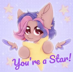 Size: 1080x1058 | Tagged: safe, artist:saltyvity, derpibooru import, oc, pegasus, pony, blue background, blushing, commission, cute, image, jpeg, red eyes, simple background, solo, sparkles, stars