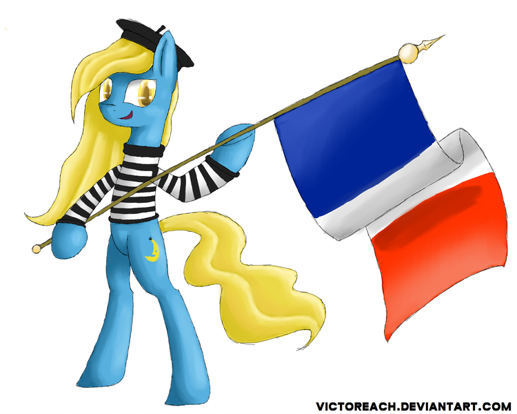 Size: 2738x2190 | Tagged: safe, artist:victoreach, derpibooru import, oc, oc:madame banane, brony days, flag, france, image, png, solo