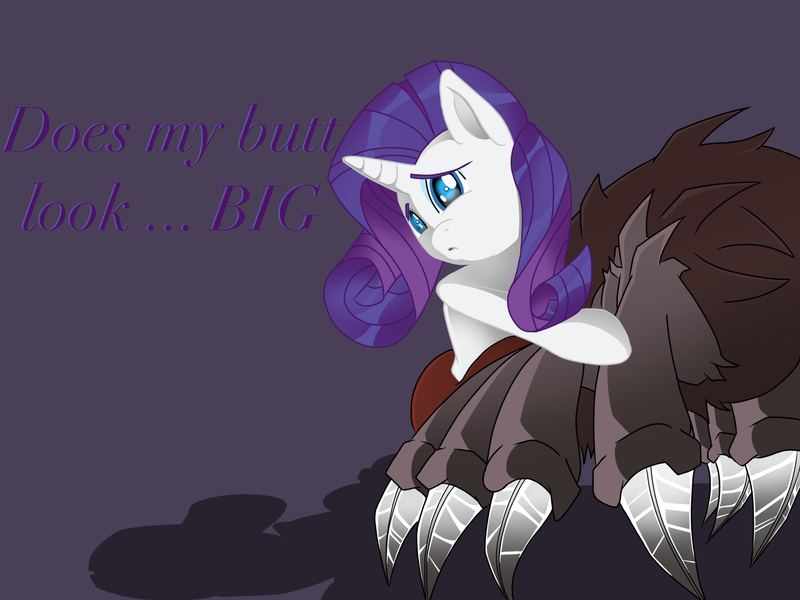 Size: 2048x1536 | Tagged: safe, artist:blackdeathhatter, derpibooru import, rarity, monster pony, original species, spiderpony, bronybait, female, image, png, simple background, solo