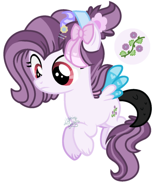 Size: 1140x1294 | Tagged: safe, artist:xxlightning-chaserxx, derpibooru import, oc, oc:rosemary, hybrid, pony, female, filly, foal, image, offspring, parent:button mash, parent:sweetie belle, parents:sweetiemash, png, simple background, solo, transparent background