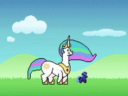 Size: 1600x1200 | Tagged: safe, artist:2snacks, derpibooru import, princess celestia, princess luna, alicorn, pony, 8-bit, abuse, animated, crown, cursed, cute, ducktales, exploitable meme, female, filly, foal, hair over one eye, hand, head pat, image, impossibly long neck, jewelry, lesser dog, long neck, lunabuse, magic, magic hands, meme, moon, mouth hold, music, necc, nope.avi, pat, pixel art, princess necklestia, regalia, royal sisters, s1 luna, scruff, siblings, sisters, sound, surprised, to the moon, wat, webm, wingless, woona, younger, youtube link