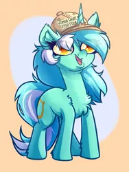 Size: 3000x4000 | Tagged: safe, artist:witchtaunter, derpibooru import, lyra heartstrings, pony, unicorn, chest fluff, commission, ear fluff, faic, female, fluffy, hat, image, l.u.l.s., meme, png, shoulder fluff, simple background, solo