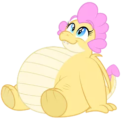 Size: 1280x1228 | Tagged: safe, artist:aleximusprime, derpibooru import, oc, oc:buttercream, oc:buttercream the dragon, dragon, flurry heart's story, chubby, cute, dragoness, dragon oc, fat, female, heart shaped, image, looking up, plump, png, sitting, stargazing