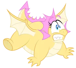 Size: 1600x1421 | Tagged: safe, artist:aleximusprime, derpibooru import, oc, oc:buttercream, oc:buttercream the dragon, dragon, flurry heart's story, big eyes, chubby, cute, dragon oc, draogness, faic, fat, floating eyebrows, image, jumping, plump, png, scared, shocked, surprised