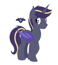 Size: 1463x1643 | Tagged: safe, artist:dyonys, derpibooru import, oc, oc:void tenebris, alicorn, bat pony, bat pony alicorn, pony, bat wings, cutie mark, horn, image, male, oc army, png, simple background, transparent background, wings