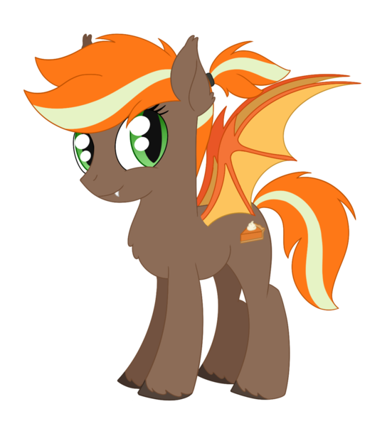 Size: 1237x1346 | Tagged: safe, alternate version, artist:dyonys, derpibooru import, oc, oc:pumpkin pie, bat pony, pony, female, image, mare, png, simple background, transparent background, unshorn fetlocks