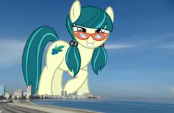 Size: 1861x1216 | Tagged: safe, artist:slb94, derpibooru import, juniper montage, earth pony, pony, cuba, female, giant pony, giant/macro earth pony, giantess, glasses, havana, highrise ponies, image, irl, macro, mare, mega giant, photo, png, ponies in real life