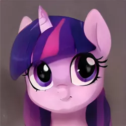 Size: 1024x1024 | Tagged: safe, artist:thisponydoesnotexist, derpibooru import, machine learning generated, pony, unicorn, accidentally a canon character, bust, image, jpeg, neural network, not twilight sparkle, portrait, simple background, soft color, solo