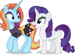 Size: 10886x7953 | Tagged: safe, artist:thatusualguy06, derpibooru import, rarity, sassy saddles, pony, unicorn, canterlot boutique, the summer sun setback, .svg available, absurd resolution, duo, duo female, female, image, mare, png, simple background, transparent background, vector