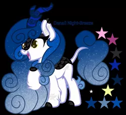 Size: 1001x914 | Tagged: safe, artist:teonnakatztkgs, derpibooru import, kirin oc, oc, unofficial characters only, kirin, base used, black background, ethereal mane, image, jpeg, reference sheet, simple background, solo, starry mane