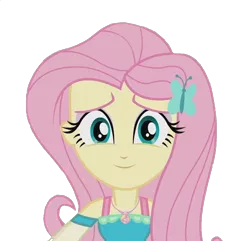 Size: 1118x1078 | Tagged: safe, derpibooru import, edit, edited screencap, screencap, fluttershy, equestria girls, equestria girls series, outtakes (episode), background removed, image, looking at you, not a vector, png, simple background, solo, transparent background