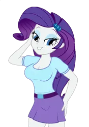 Size: 650x930 | Tagged: safe, derpibooru import, edit, edited screencap, editor:ah96, screencap, rarity, equestria girls, background removed, breasts, busty rarity, cleavage, clothes, eyeshadow, female, image, looking down, makeup, not a vector, png, short skirt, simple background, skirt, solo, solo female, transparent background