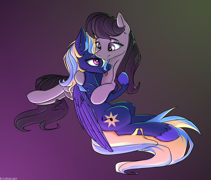 Size: 1478x1260 | Tagged: safe, artist:kirasunnight, derpibooru import, octavia melody, oc, oc:evening song, earth pony, pegasus, canon x oc, commission, commissioner:songcoyote, cute, duo, female, gradient background, image, jpeg, lesbian, licking, pegasus oc, shipping, tongue out, wings