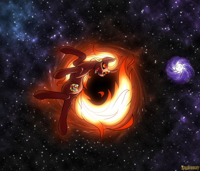 Size: 3500x3000 | Tagged: safe, artist:kirasunnight, derpibooru import, oc, ponified, unofficial characters only, black hole pony, pony, black hole, female, galaxy, image, messier 87, png, space