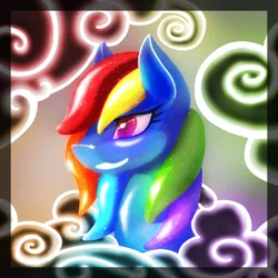 Size: 4000x4000 | Tagged: safe, artist:el42, artist:eltaile, derpibooru import, rainbow dash, pegasus, pony, absurd resolution, bust, cloud, cloudy, female, food, image, jelly, png, shiny, solo
