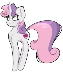 Size: 1280x1453 | Tagged: safe, artist:pointdelta, derpibooru import, sweetie belle, pony, unicorn, cute, diasweetes, female, filly, foal, full body, hooves, horn, image, png, simple background, smiling, solo, tail, transparent background, two toned mane, two toned tail