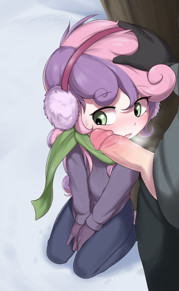 Size: 2305x3750 | Tagged: explicit, artist:pestil, banned from derpibooru, paywalled source, sweetie belle, human, age difference, breath, clothes, earmuffs, eyes on the prize, female, gloves, head pat, human penis, humanized, image, kneeling, lolicon, male, nudity, outdoor sex, outdoors, pants, pat, paywall content, penis, png, scarf, sex, snow, straight, sweat, sweatdrop, sweater, underage