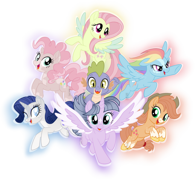 Size: 1186x1092 | Tagged: safe, artist:bookieverse-nextgen, derpibooru import, edit, applejack, fluttershy, pinkie pie, rainbow dash, rarity, spike, twilight sparkle, twilight sparkle (alicorn), alicorn, bookieverse, coloring page, headcanon, image, mane six, png, redesign