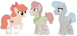 Size: 961x444 | Tagged: safe, artist:bookieverse-nextgen, derpibooru import, oc, oc:apple fritter, earth pony, pegasus, base used, bookieverse, headcanon, image, next generation, parent:apple bloom, parent:chipcutter, parents:chipbloom, png, redesign