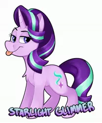 Size: 2440x2939 | Tagged: safe, artist:luximus17, derpibooru import, starlight glimmer, pony, unicorn, chest fluff, image, jpeg, lidded eyes, looking at you, raspberry, smiling, solo, tongue out