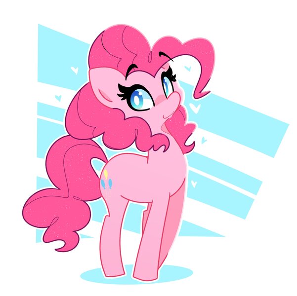 Size: 3000x2994 | Tagged: safe, artist:kindakismet, derpibooru import, pinkie pie, pegasus, pony, abstract background, blushing, cute, female, heart, high res, image, jpeg, looking at you, mare, smiling, smiling at you, solo