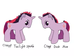 Size: 2048x1536 | Tagged: safe, artist:chanyhuman, derpibooru import, twilight sparkle, original species, plush pony, pony, unicorn, binstoybin, creepy twilight, different style, dusk shine, fanart, gag, image, link in description, plushie, png, rule 63, simple background, unicorn twilight, white background, youtube link, youtuber