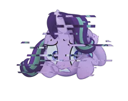 Size: 2421x1909 | Tagged: safe, artist:lincolnbrewsterfan, derpibooru import, starlight glimmer, pony, unicorn, my little pony: the movie, student counsel, .svg available, awake, behaving like a cat, concerned, curled up, error, female, film grain, glitch, image, looking at you, mare, movie accurate, night, png, scene interpretation, tail, tail wrap, vector, worried