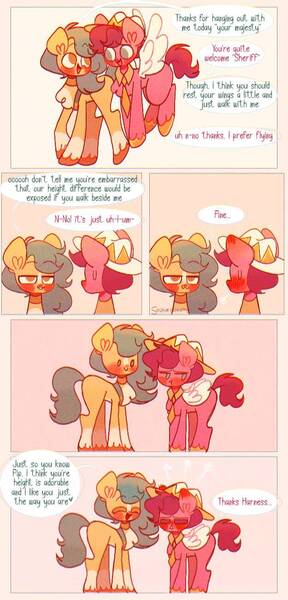 Size: 625x1300 | Tagged: safe, artist:sockiepuppetry, derpibooru import, hitch trailblazer, pipp petals, earth pony, pegasus, pony, comic, dialogue, female, g5, image, jpeg, male, mare, rule 63, speech bubble, stallion