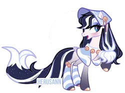 Size: 1280x951 | Tagged: safe, artist:herusann, derpibooru import, oc, unofficial characters only, earth pony, pony, base used, earth pony oc, ethereal mane, eyelashes, hat, hoof polish, image, looking back, makeup, png, raised hoof, simple background, smiling, solo, starry mane, transparent background