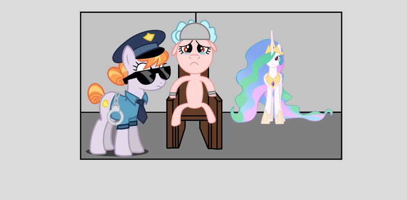 Size: 2560x1260 | Tagged: safe, artist:stephen-fisher, banned from derpibooru, deleted from derpibooru, derpibooru import, copper top, princess celestia, alicorn, earth pony, pegasus, pony, abuse, crying, electric chair, female, image, imminent execution, png, trio, trio female