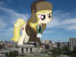 Size: 2000x1500 | Tagged: safe, artist:gabrielwoj, march gustysnows, earth pony, pony, female, giant pony, giant/macro earth pony, giantess, highrise ponies, image, irl, kansas city, macro, mare, mega giant, missouri, photo, png, ponies in real life