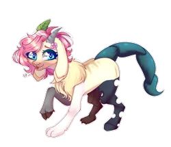 Size: 2680x2310 | Tagged: safe, artist:honeybbear, derpibooru import, hybrid, image, interspecies offspring, offspring, parent:discord, parent:fluttershy, parents:discoshy, png, simple background, solo, transparent background