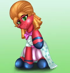 Size: 4612x4810 | Tagged: safe, artist:flapstune, derpibooru import, big macintosh, earth pony, pony, clothes, crossdressing, dress, image, looking at you, male, orchard blossom, png, simple background, sitting, smiling, smiling at you, solo, stallion