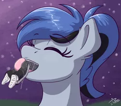 Size: 2550x2243 | Tagged: suggestive, artist:eisky, derpibooru import, oc, oc:acela, oc:eis, human, pegasus, pony, drool, eyes closed, field, image, mawplay, mouthplay, night, png, ponytail, salivating, stars, tongue out, tongue wrap, vore