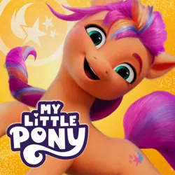 Size: 768x768 | Tagged: safe, derpibooru import, official, sunny starscout, earth pony, my little pony: a new generation, 3d, g5, image, jpeg, logotype, looking at you, multicolored hair, smiling, smiling at you, social media, vkontakte