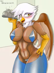 Size: 1650x2250 | Tagged: suggestive, artist:megajesus15, derpibooru import, gilda, anthro, gryphon, the lost treasure of griffonstone, clothes, image, jpeg, lingerie, sexy, solo