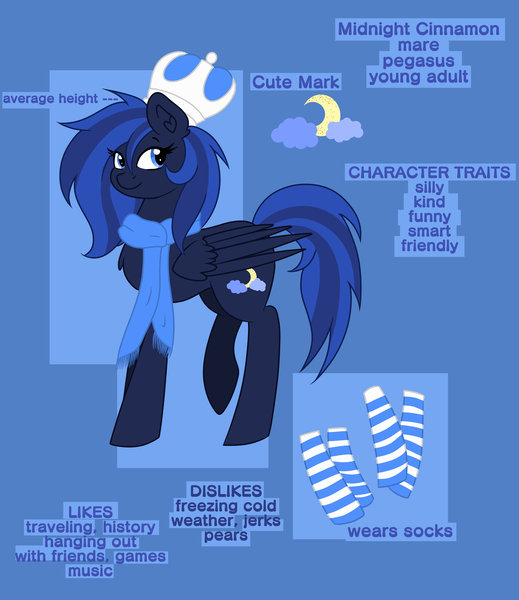 Size: 3275x3783 | Tagged: safe, artist:nightydream, derpibooru import, oc, oc:midnight cinnamon, pegasus, pony, clothes, crown, female, image, jewelry, mare, png, reference sheet, regalia, scarf, solo