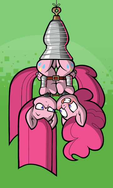 Size: 1429x2373 | Tagged: questionable, artist:toonbat, derpibooru import, part of a set, pinkie pie, anthro, arm behind back, belt, blushing, bondage, bound together, breast squish, breasts, busty pinkie pie, cheek to cheek, collar, female, hanging, hanging upside down, image, lesbian, linked collars, mummification, mummified, pinkamena diane pie, png, self ponidox, selfcest, shipping, symmetrical docking, tape, tape bondage, toonbat's wrapped pony collection, upside down, varying degrees of want