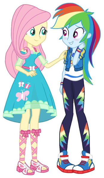 Size: 681x1172 | Tagged: suggestive, artist:lekonar13, derpibooru import, edit, edited screencap, screencap, fluttershy, rainbow dash, equestria girls, clothes, converse, image, peeing in pants, png, shoes, simple background, urine, white background