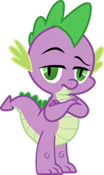 Size: 1892x3168 | Tagged: safe, artist:freak0uo, derpibooru import, spike, dragon, simple ways, crossed arms, image, looking at you, male, png, simple background, solo, transparent background, vector