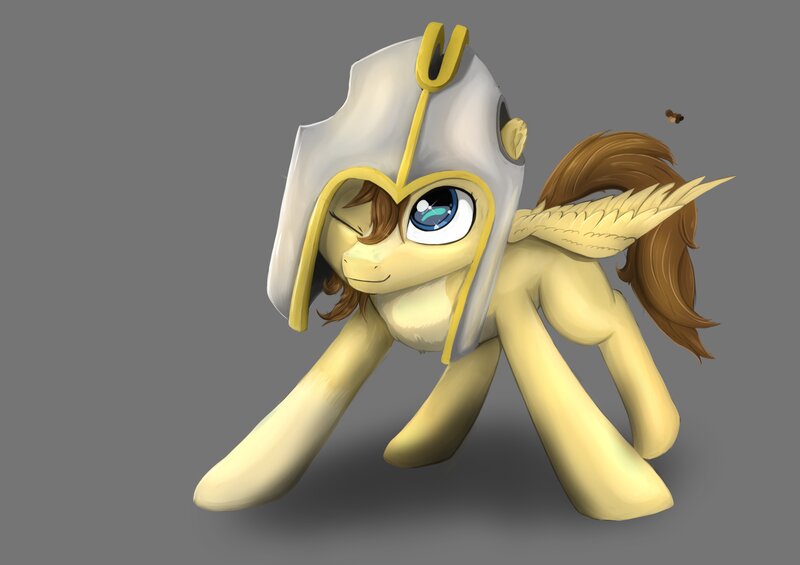 Size: 4096x2892 | Tagged: safe, artist:db, artist:dbcreativearts, derpibooru import, oc, oc:buttercup, pegasus, pony, colt, foal, helmet, image, jpeg, male, solo