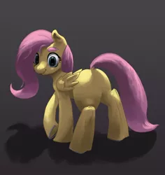 Size: 1020x1080 | Tagged: safe, alternate version, artist:zlatdesign, derpibooru import, fluttershy, pegasus, pony, butt, cute, dock, explicit source, featureless crotch, female, flutterbutt, folded wings, gradient background, hooves, image, jpeg, looking at you, looking back, looking back at you, mare, plot, shading, shadow, smiling, solo, standing, tail, tail aside, wings