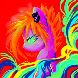 Size: 2000x2000 | Tagged: safe, artist:porcelanowyokular, derpibooru import, oc, unofficial characters only, earth pony, pony, abstract background, bust, ear piercing, earring, earth pony oc, image, jewelry, piercing, png, red background, simple background, solo