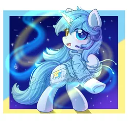 Size: 1500x1427 | Tagged: safe, artist:twilight-minkowski, derpibooru import, oc, oc:xiaozhai, unofficial characters only, pony, unicorn, clothes, female, glow, glowing horn, heterochromia, horn, image, png, solo, unicorn oc