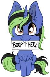 Size: 723x1105 | Tagged: safe, artist:julunis14, derpibooru import, oc, oc:pipa, unofficial characters only, pony, unicorn, derpibooru community collaboration, 2022 community collab, boop, chest fluff, commission, ear fluff, fluffy, image, looking at you, male, png, sign, simple background, solo, stallion