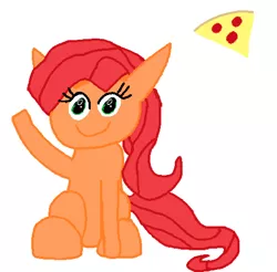 Size: 504x495 | Tagged: safe, artist:thegamerpainter, derpibooru import, oc, oc:pizzaslice, unofficial characters only, earth pony, pony, image, png, simple background, sitting, solo, white background